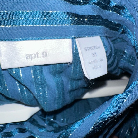 Apt. 9 Blue Metallic Button Down Shirt - Picture 4 of 7
